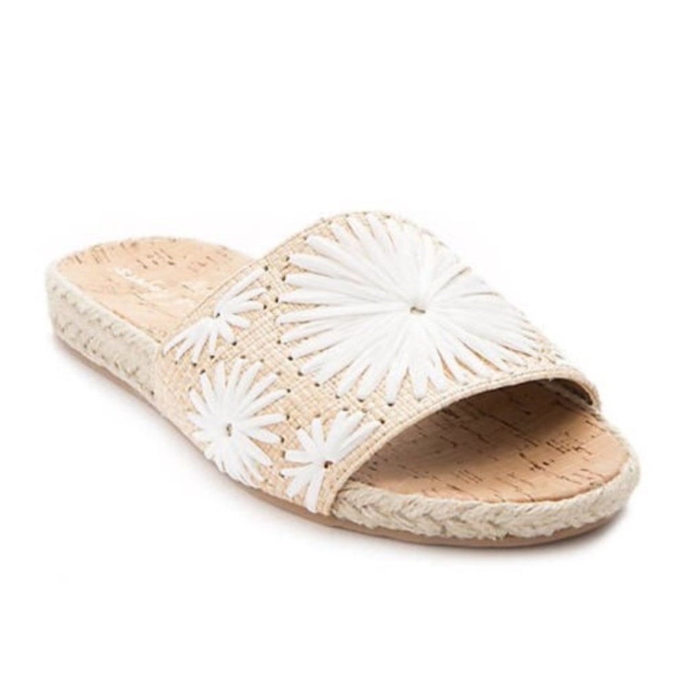 Jack Rogers Bettina Straw Cork Slide Sandals NEW